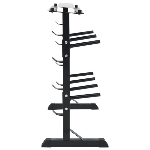 42002574_4.jpg vidaXL Stojan na činky s 7 držiakmi a 8 háčikmi 300 kg Oceľ – Obrázok 4
