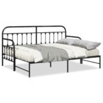 vidaXL Postelový rám s rozkladacím lôžkom Čierny 75x190 cm Oceľ – Obrázok 4