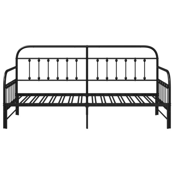 vidaXL Rám postele s trhom čierny 90x190 cm oceľ – Obrázok 6
