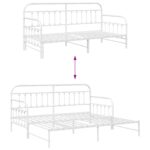 vidaXL Rám postele s rozťahovacím lôžkom, biela, 107x203 cm, oceľ – Obrázok 11