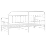 vidaXL Rám postele s rozťahovacím lôžkom, biela, 107x203 cm, oceľ – Obrázok 8