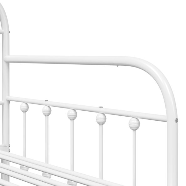 vidaXL Rám postele s rozťahovacím lôžkom, biela, 107x203 cm, oceľ – Obrázok 9
