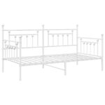 vidaXL Rám postele s pružiacou plochou Biely 90x190 cm Oceľ – Obrázok 2