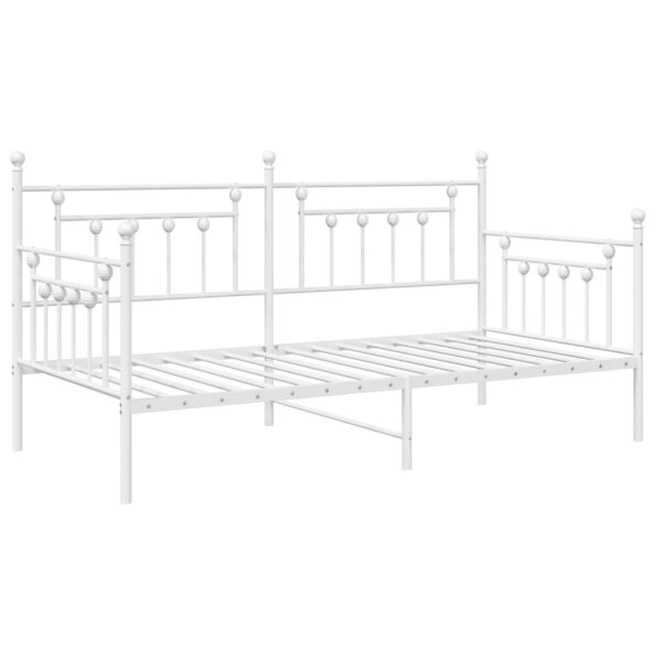 42002672_2.jpg vidaXL Rám postele s pružiacou plochou Biely 90x190 cm Oceľ – Obrázok 2