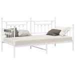 vidaXL Rám postele s pružiacou plochou Biely 90x190 cm Oceľ – Obrázok 3