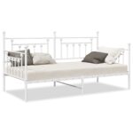 vidaXL Rám postele s pružiacou plochou Biely 90x190 cm Oceľ – Obrázok 4