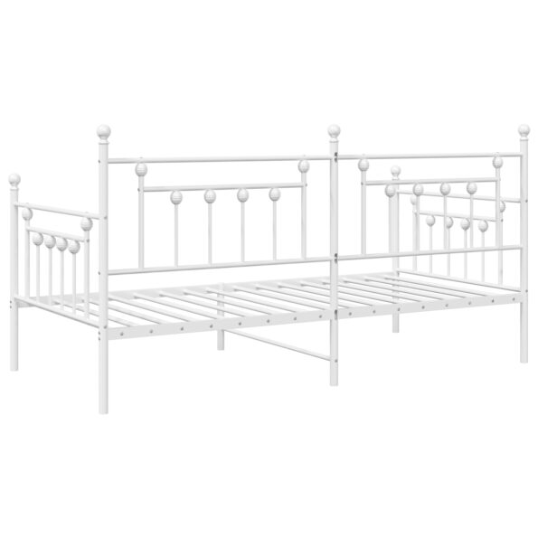 42002672_8.jpg vidaXL Rám postele s pružiacou plochou Biely 90x190 cm Oceľ – Obrázok 8
