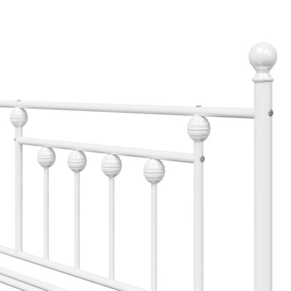 vidaXL Rám postele s prístelkou Biela 90x200 cm Oceľ – Obrázok 9