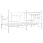vidaXL Rám postele s prídavným lôžkom biela 100x190 cm z ocele – Obrázok 8