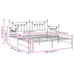 vidaXL Rám postele s prístelkou biela 100x200 cm z ocele – Obrázok 12