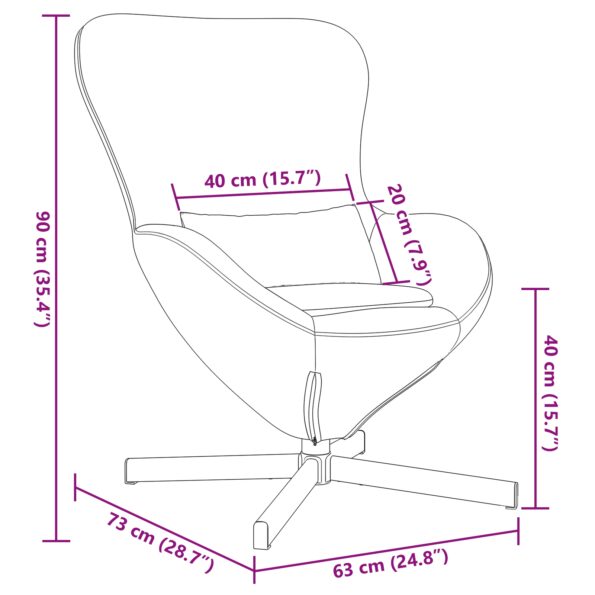 vidaXL vajcová stolička tmavo šedá s plyšovým povrchom – Obrázok 9
