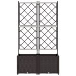 vidaXL Záhradný kvetináč s treliskom 2 ks Hnedý 80x40x143 cm – Obrázok 5