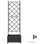 vidaXL Záhradné kvetináče s vodným zavlažovacím systémom Hnedá – Obrázok 5