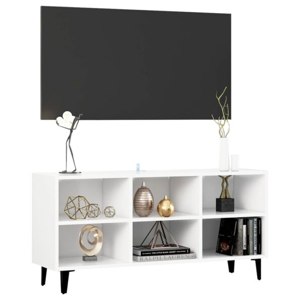 805950_3.jpg vidaXL TV stolík kovové nohy biely 103,5x30x50 cm – Obrázok 3