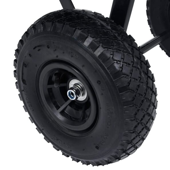 vidaXL Záhradný vyklápací ručný vozík 300 kg 75 l čierny – Obrázok 6