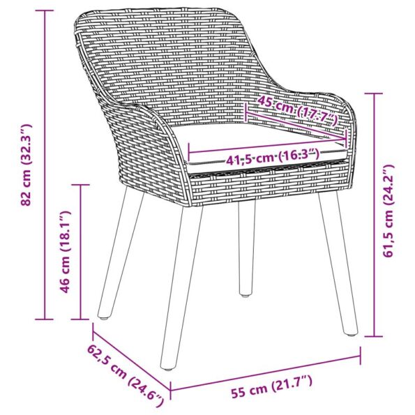 vidaXL 9-dielny záhradný jedálenský set Béžový Poly Ratan – Obrázok 13