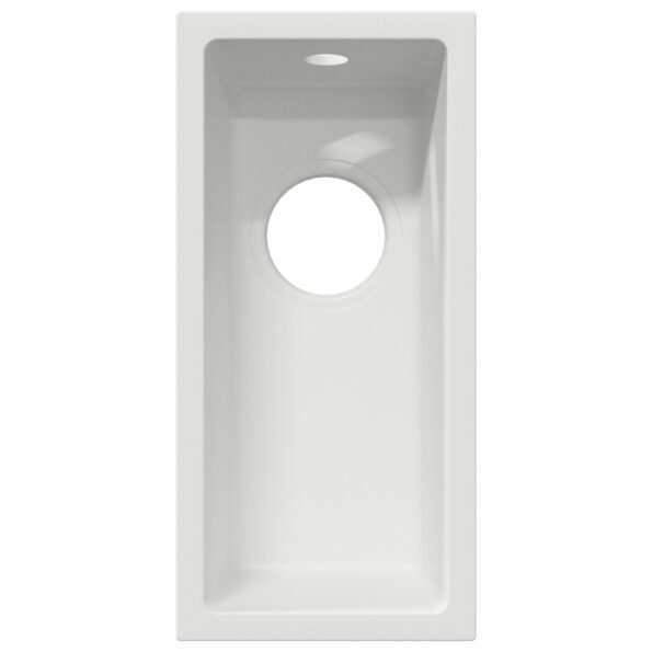 vidaXL kuchynský drez s prepúšťacou dierou v bielej granitovej farbe – Obrázok 6