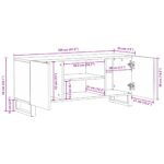 vidaXL TV kabinet 105x33.5x46 cm z masívneho dreva Mango – Obrázok 10