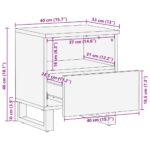 vidaXL Nočné skrinky 2 ks 40x33x46 cm Masívne drevo – Obrázok 12