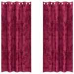 vidaXL Záves 2 kusy s okami Vínová 225x140 cm – Obrázok 2