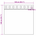 vidaXL sametové závesy 2 ks s okami hnedé 140x140 cm – Obrázok 6