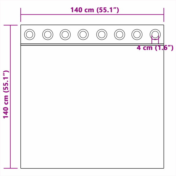 vidaXL sametové závesy 2 ks s okami hnedé 140x140 cm – Obrázok 6