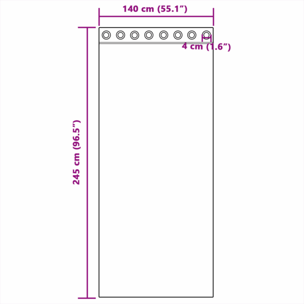 vidaXL Sametové závesy 2 ks s okami krémové 245x140 cm – Obrázok 6
