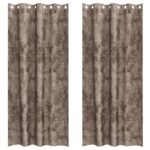 vidaXL Závesy z jemného velvetu 2 ks s okami Cappuccino 225x140 cm – Obrázok 2