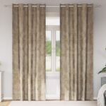 vidaXL Velúrové závesy 2 ks s okami šampanské 260x140 cm