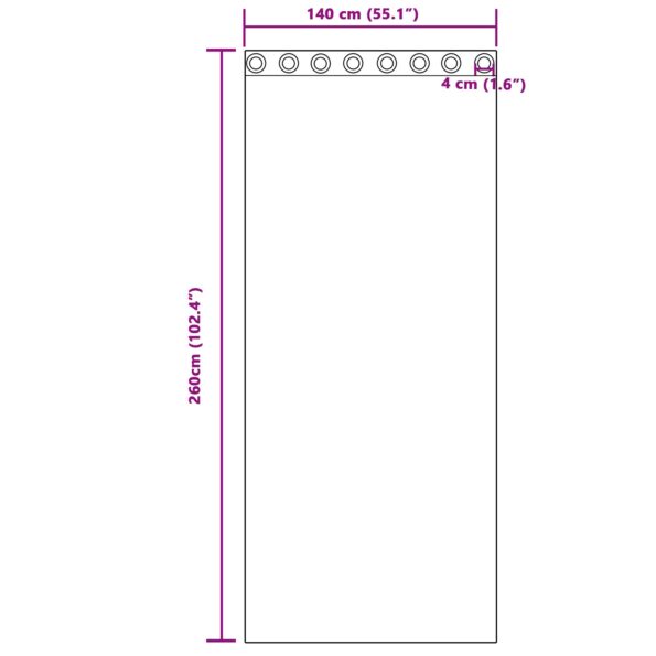 vidaXL Velúrové závesy 2 ks s okami šampanské 260x140 cm – Obrázok 6