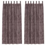 vidaXL sametové závesy 2 ks s očkami hnedé 245x140 cm – Obrázok 2