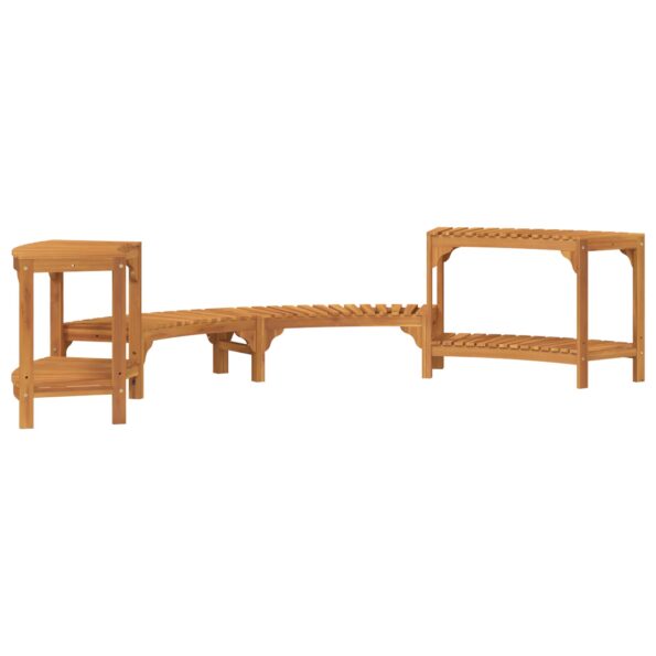 vidaXL Obklopenie vírivky polokruhové 252 x 111.5 x 55.5 cm z masívneho dreva akácie – Obrázok 6