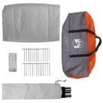 vidaXL Rodinný stan s rozšíreným prístreškom, šedý a oranžový, pre 12 osôb, vodotesný – Obrázok 10