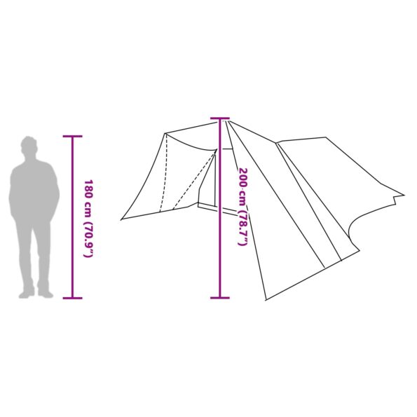 vidaXL Rodinný stan s rozšíreným prístreškom, šedý a oranžový, pre 12 osôb, vodotesný – Obrázok 13