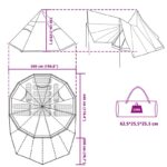 vidaXL Rodinný stan Tipi šedý a oranžový pre 12 osôb vodeodolný – Obrázok 11