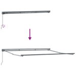 vidaXL Rám markízy Semi-Cassette Retractable Manual Metal – Obrázok 9