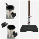 vidaXL Kolesová základňa slnečníka s rukoväťou čierna žula 29 kg štvorcová – Obrázok 11