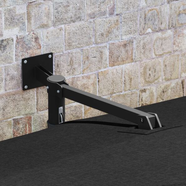 vidaXL slnečník na terasu Čierny Polyester, Oceľ Veľký Sklopný – Obrázok 3