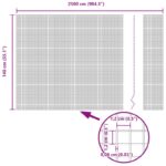 vidaXL Zvarené pletivo Sivé 1.4x25 m Oceľ – Obrázok 8