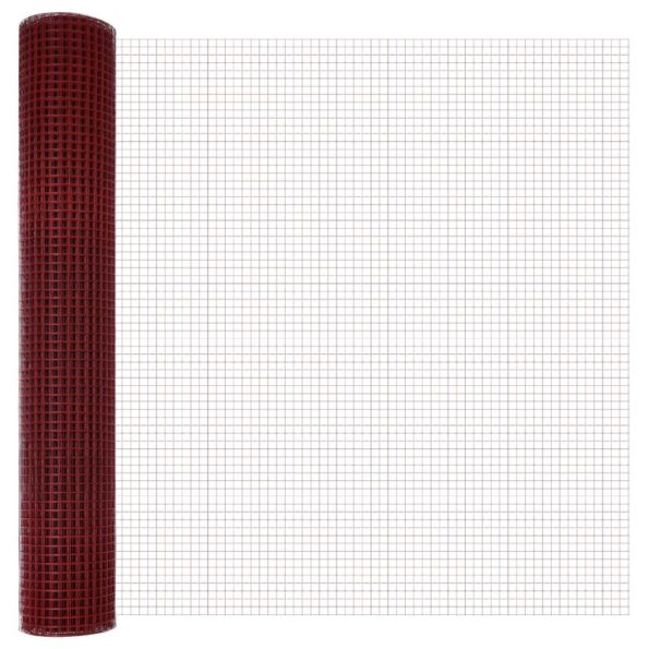 vidaXL Zváraný Drôtový Plot Červený 1.5x10 m Oceľ – Obrázok 4