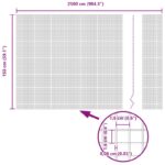 vidaXL zváraný drôtený plot červený 1.5x25 m železo – Obrázok 8