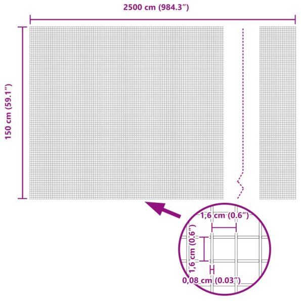 vidaXL zváraný drôtený plot červený 1.5x25 m železo – Obrázok 8