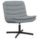 vidaXL Otočná stolička Svetlosivá 63 x 75 x 76 cm látka – Obrázok 2