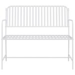 vidaXL lavička Biela Kov 103.5 x 51.5 x 90 cm Trvácna – Obrázok 4