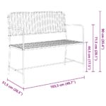 vidaXL lavička Biela Kov 103.5 x 51.5 x 90 cm Trvácna – Obrázok 9