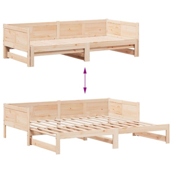vidaXL vysúvacia denná posteľ 90x200 cm Masívne drevo Borovica – Obrázok 12