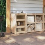 vidaXL Exteriérová kuchynská skrinka 55x55x92 cm Masívne drevo borovica – Obrázok 4