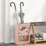 vidaXL Stojan na dáždniky Ružový Kov Stredný Dekoratívne vložky