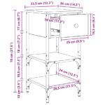 vidaXL Nočný stolík Umelecký dub 34x36x70 cm Kompozitné drevo – Obrázok 11