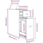 vidaXL Úzka kúpeľňová skriňa na kolieskach z čierneho dubového laminátu – Obrázok 12